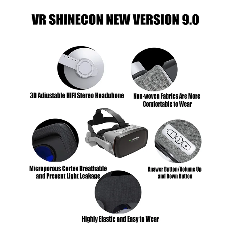 VR Shinecon Viar 3D Glasses