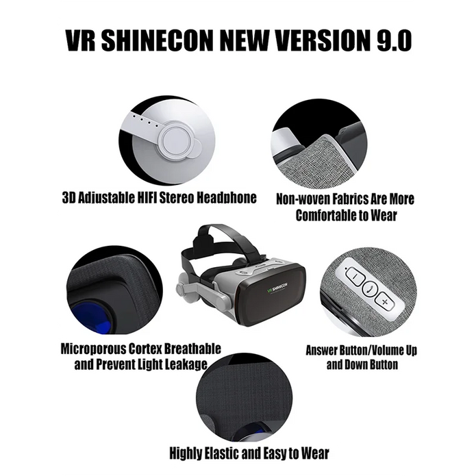 VR Shinecon Viar 3D Glasses