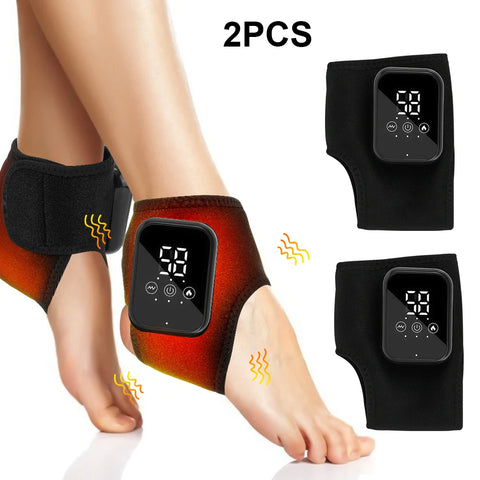🔥 Heated Ankle Massager Wrap – Vibration & Heat Therapy for Pain Relief