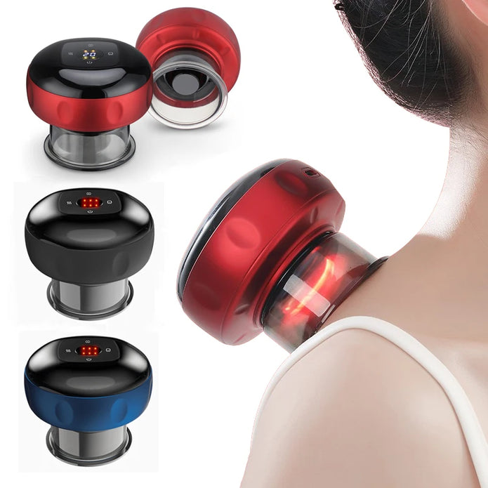 Smart Electric Heated Cupping Massager – Deep Suction Therapy for Back, Neck & Body Pain Relief