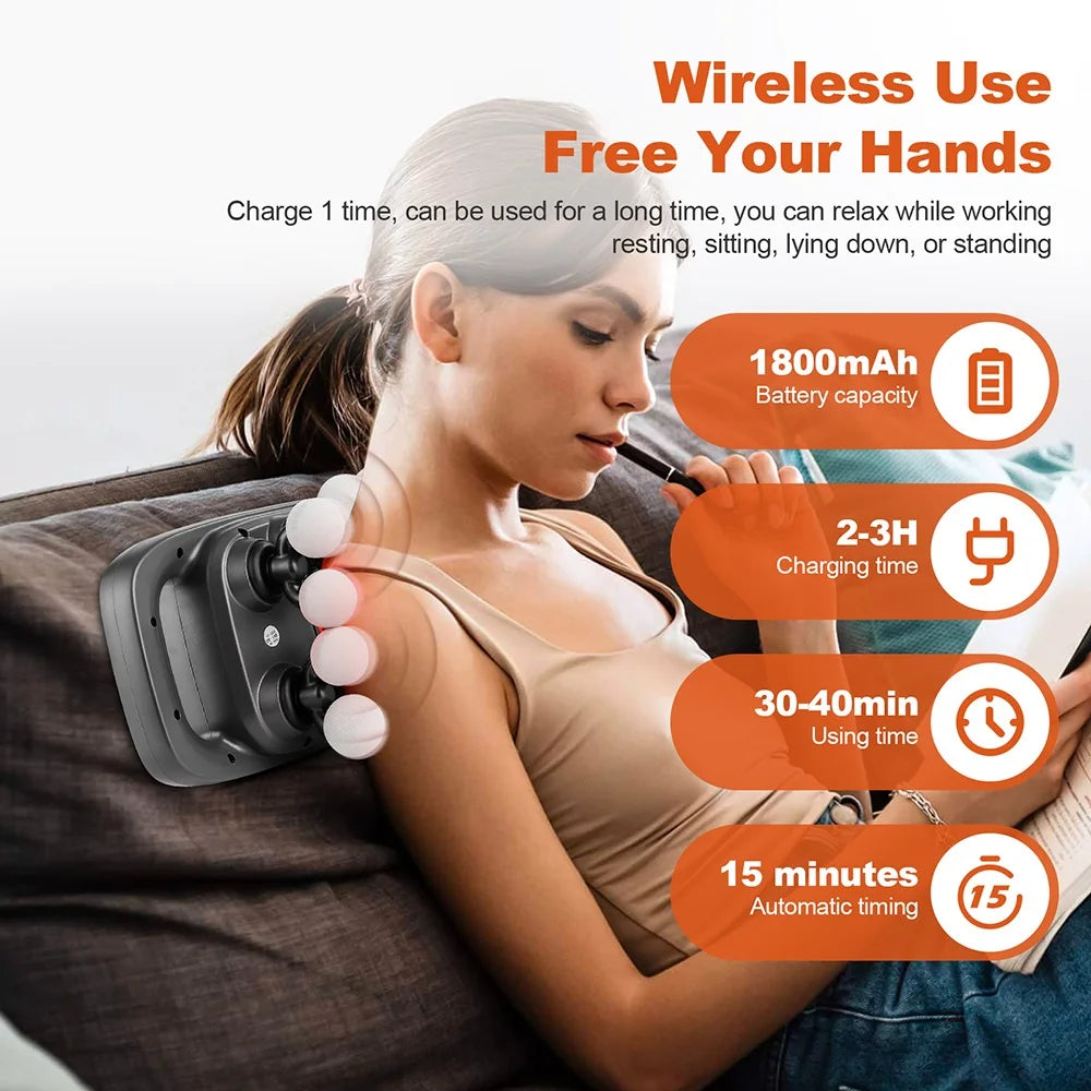 PowerPro 16-Head Deep Tissue Massage Gun – Full Body Pain Relief & Muscle Recovery