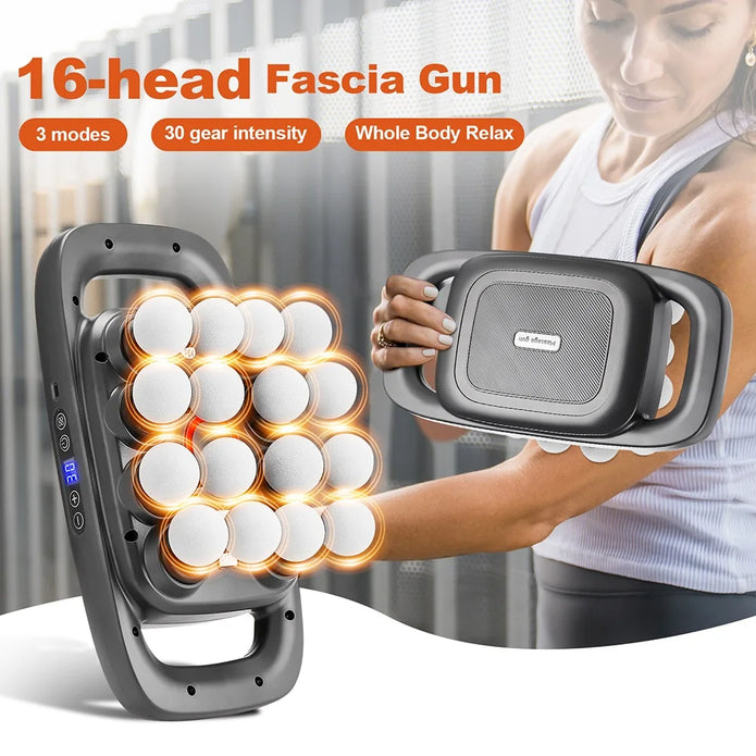 PowerPro 16-Head Deep Tissue Massage Gun – Full Body Pain Relief & Muscle Recovery