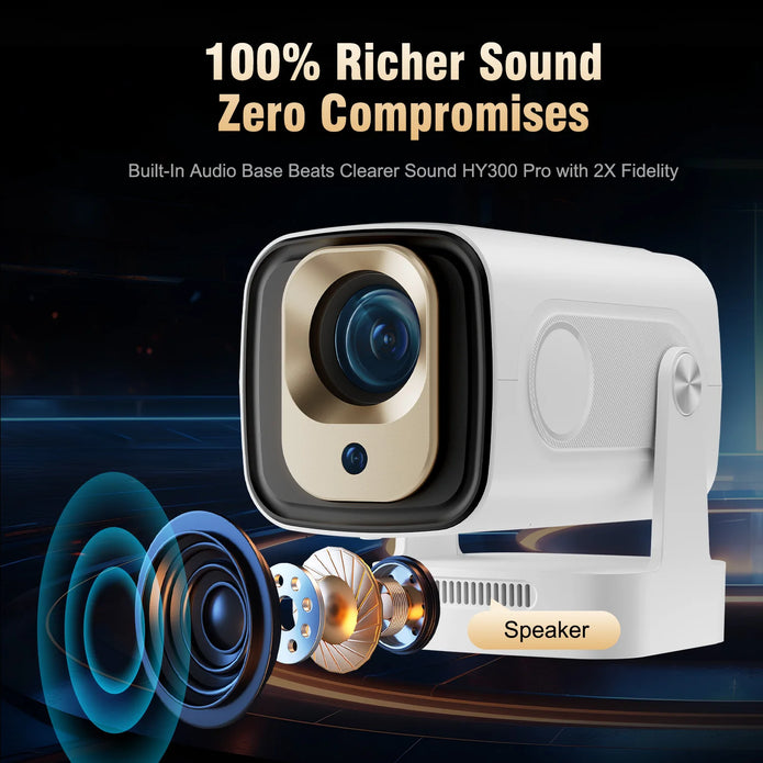 HY310 Smart Projector | 4K Clarity, Auto Focus, Big Sound