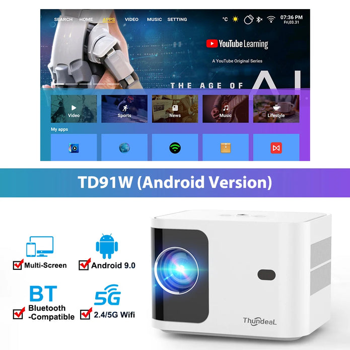 ThundeaL TD80 Pro 4K Mini Projector