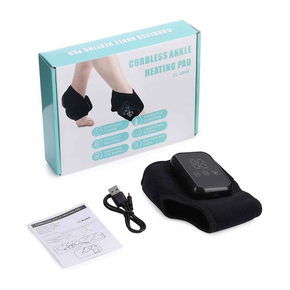 🔥 Heated Ankle Massager Wrap – Vibration & Heat Therapy for Pain Relief