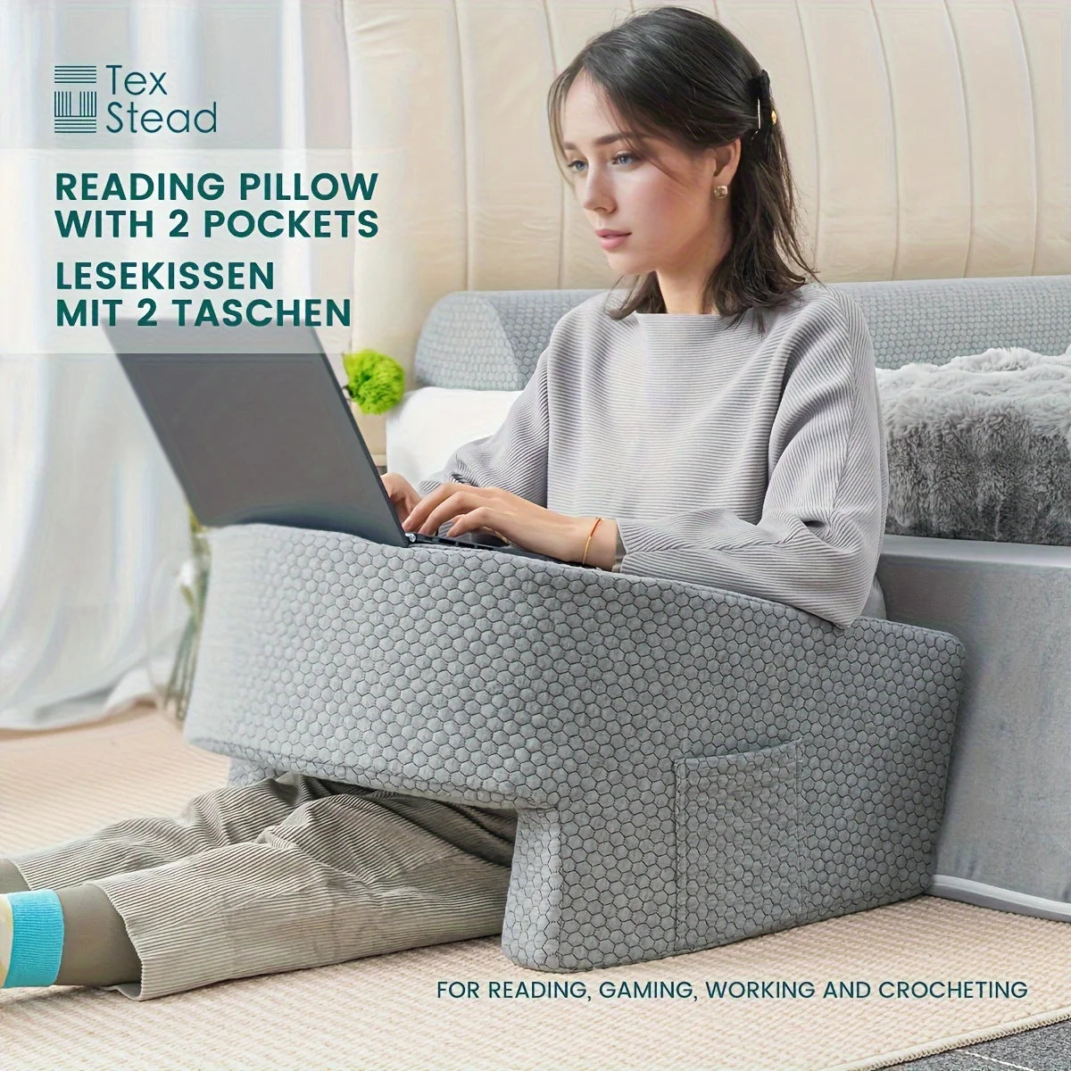 Oversized Memory Foam Support Cushion with Removable Washable Cover