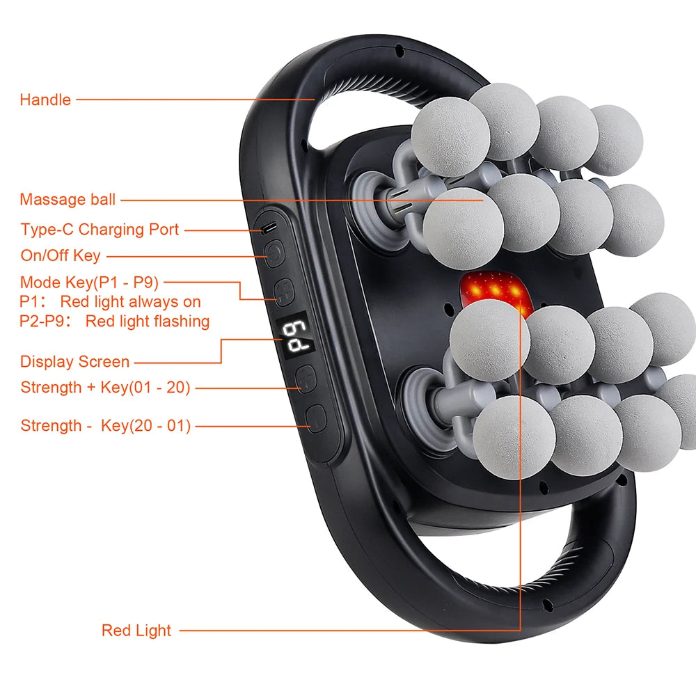 PowerPro 16-Head Deep Tissue Massage Gun – Full Body Pain Relief & Muscle Recovery