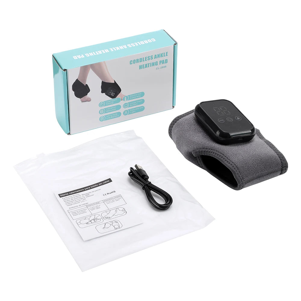 🔥 Heated Ankle Massager Wrap – Vibration & Heat Therapy for Pain Relief