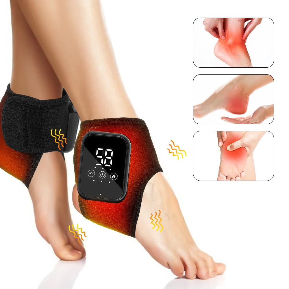 🔥 Heated Ankle Massager Wrap – Vibration & Heat Therapy for Pain Relief