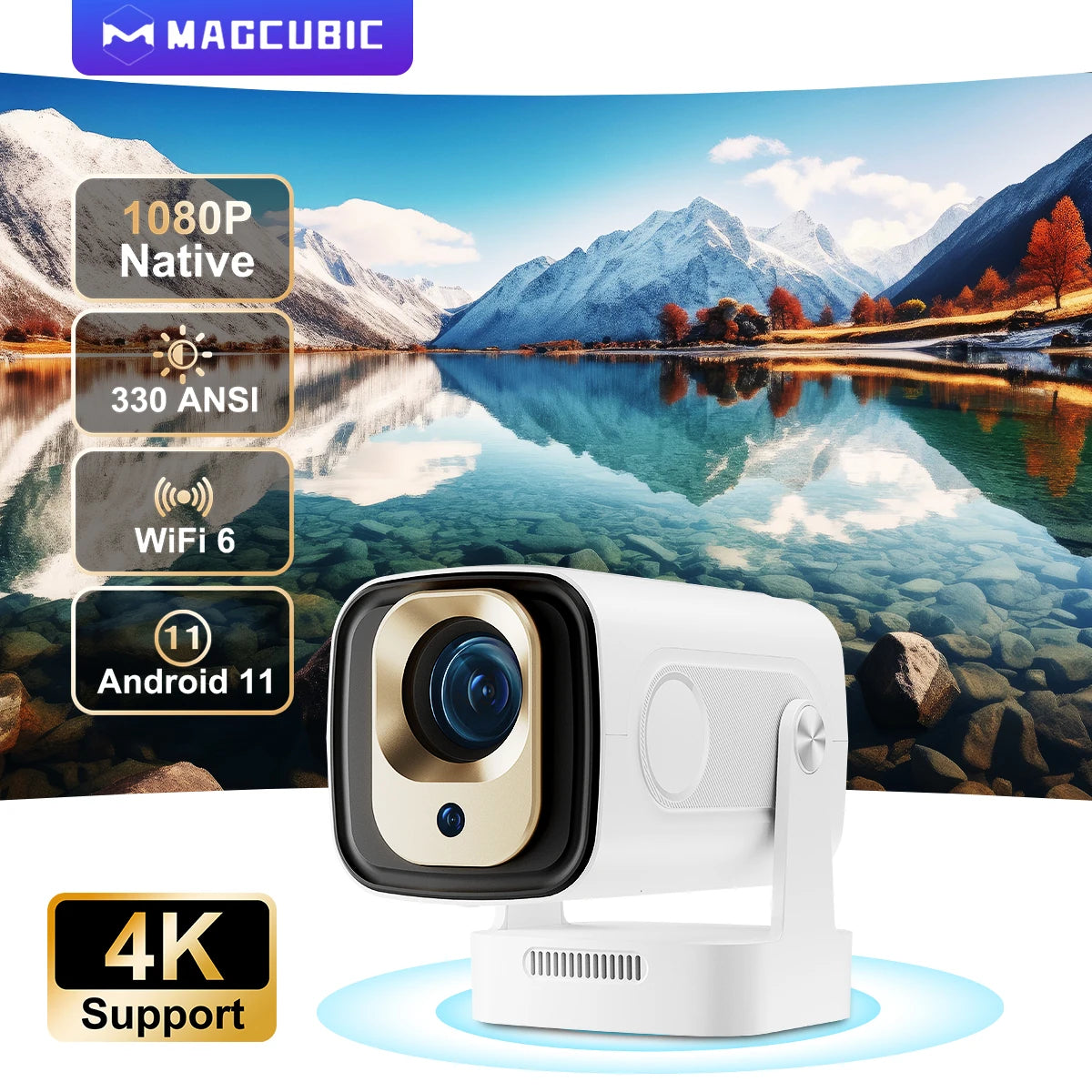 HY310 Smart Projector | 4K Clarity, Auto Focus, Big Sound