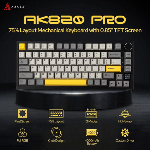 CineGo x Ajazz AK820 Pro – Wireless RGB Mechanical Keyboard