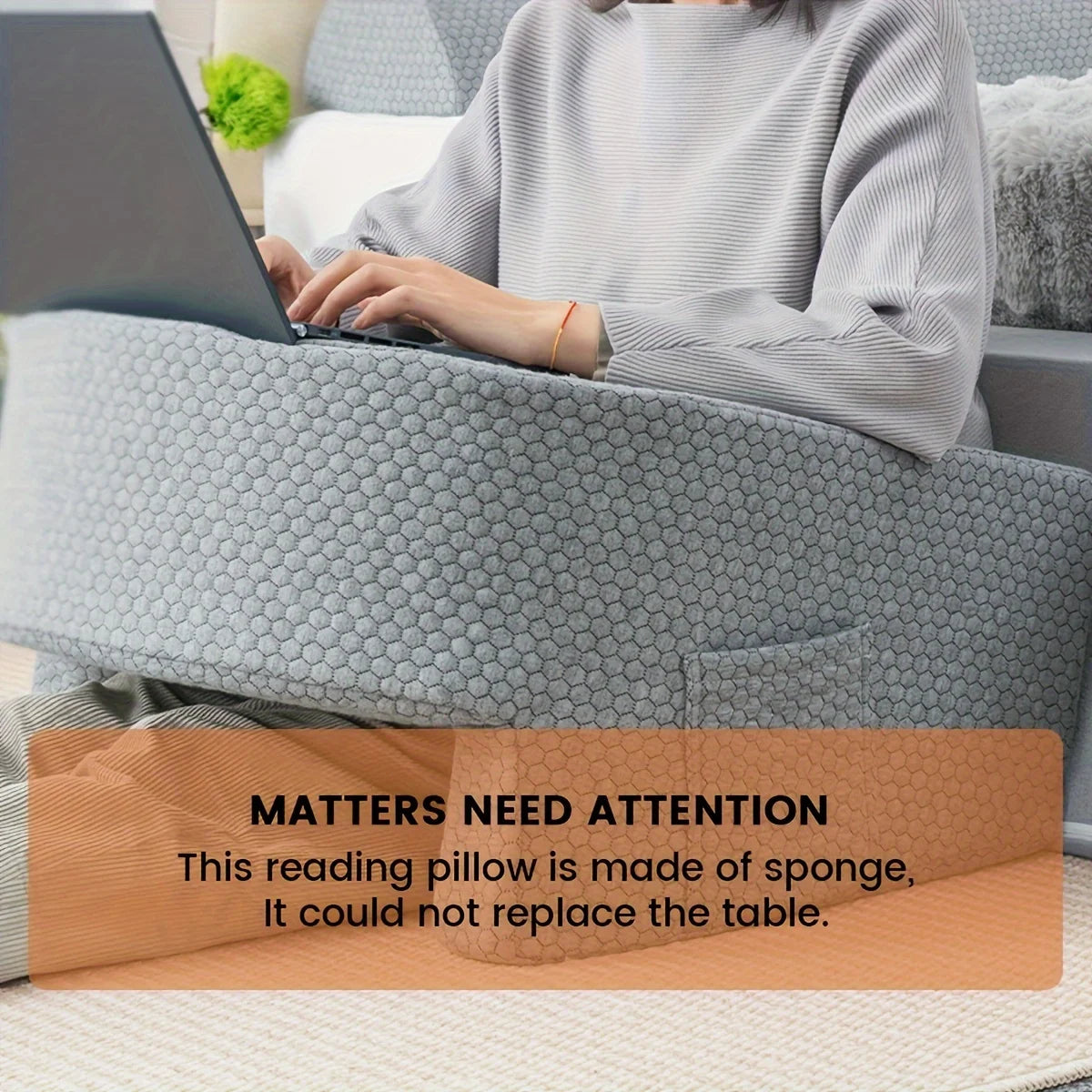 Oversized Memory Foam Support Cushion with Removable Washable Cover