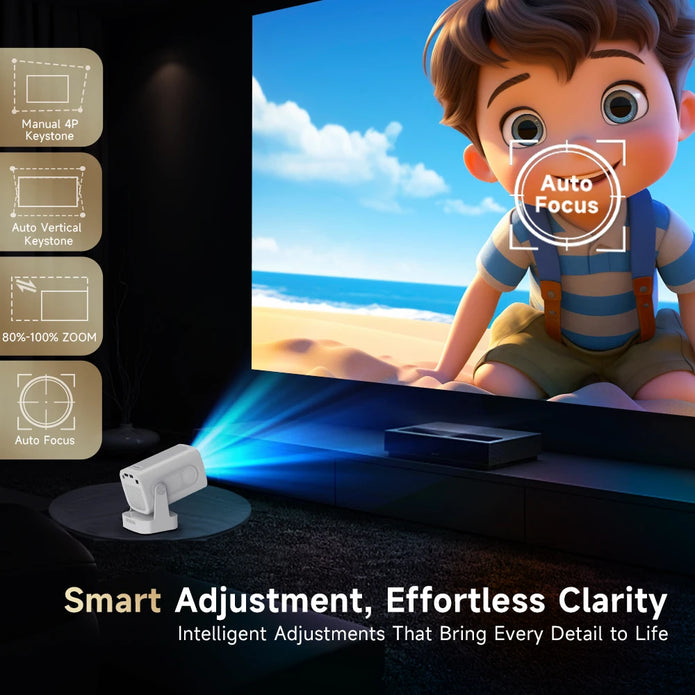 HY310 Smart Projector | 4K Clarity, Auto Focus, Big Sound