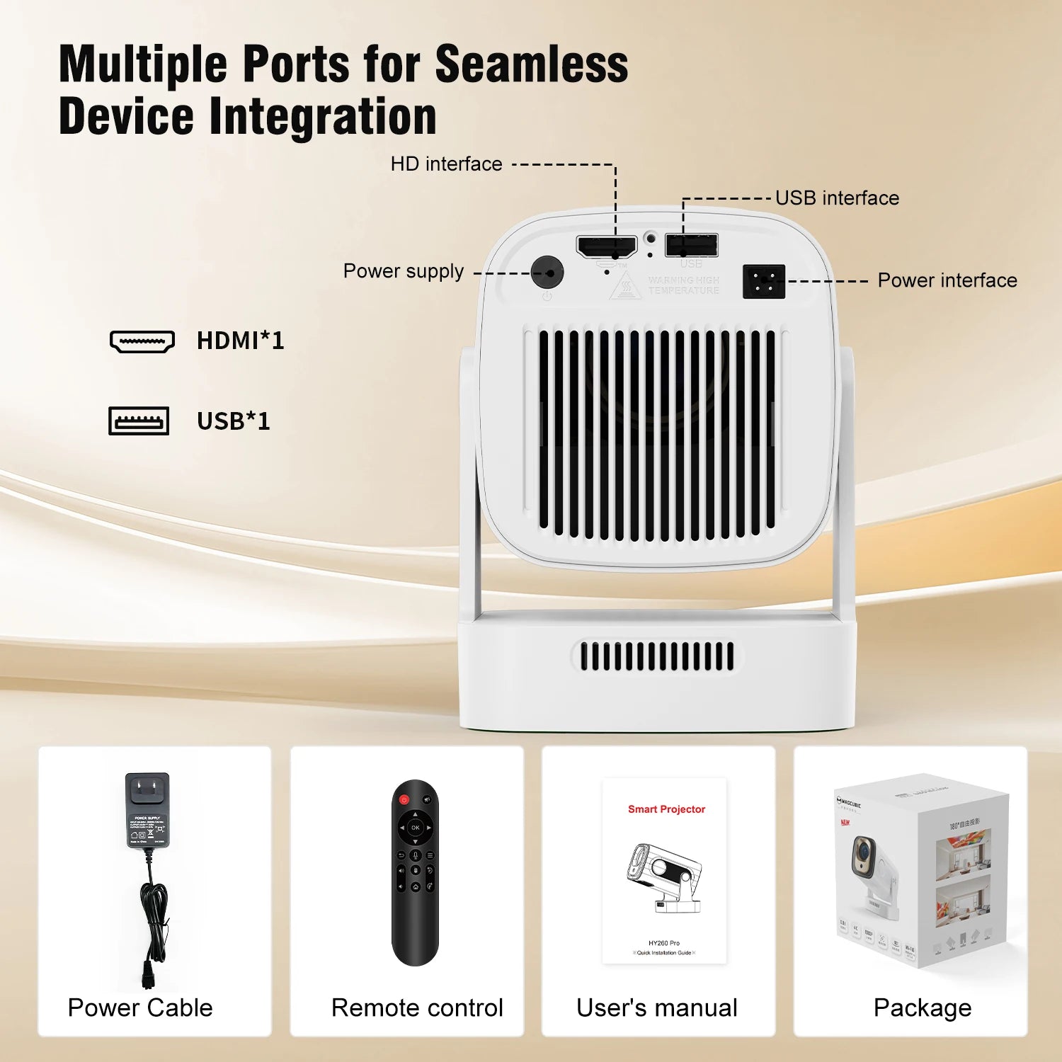 HY310 Smart Projector | 4K Clarity, Auto Focus, Big Sound