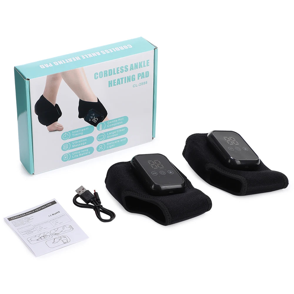 🔥 Heated Ankle Massager Wrap – Vibration & Heat Therapy for Pain Relief